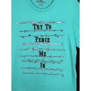 Catchfly short‎ sleeve T-shirt women's medium "Try to fence me in" NWT
